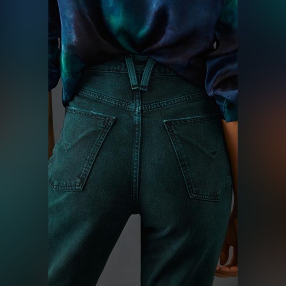 Hudson Faye Overdye Scarab High-Rise Bootcut Jeans, Size 28 - Picture 4 of 16